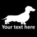 Dachshund Silhouette Vinyl Sticker with Custom Text