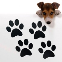 4X Paw Shaped Gloss Vinyl Wall Car Stickers