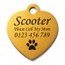 Large 35mm Heart Personalised Laser Engraved Aluminium Pet Dog Cat Tag 