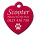 Large 35mm Heart Personalised Laser Engraved Aluminium Pet Dog Cat Tag 