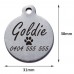 Round Circle Stainless Steel Engraved Pet Dog Cat ID Tag Large 31mm
